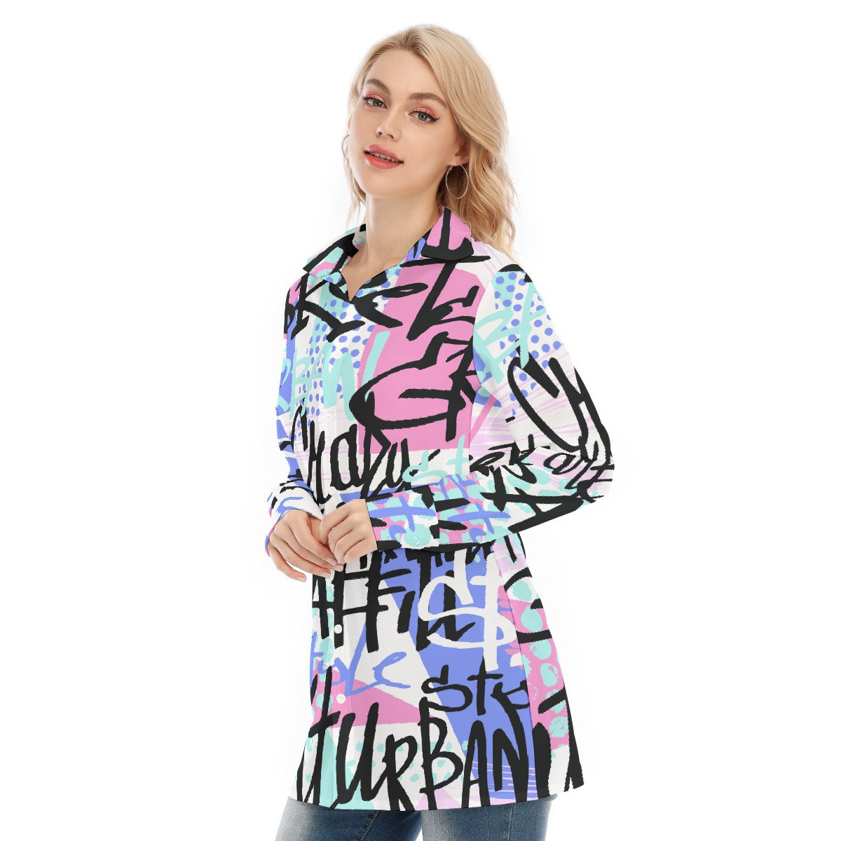 All-Over Print Women's Long Shirt