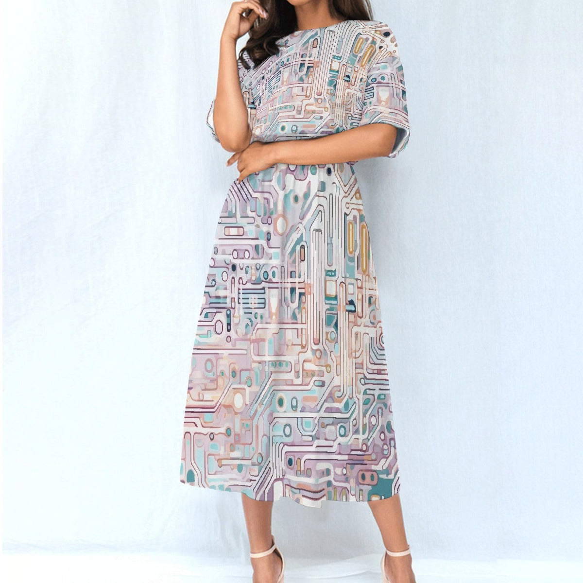 All-Over Print Women's Elastic Waist Dress