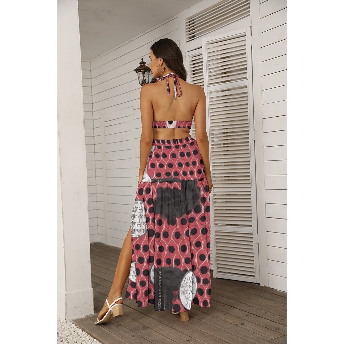 All-Over Print Women's Tie Back Wrap Dress