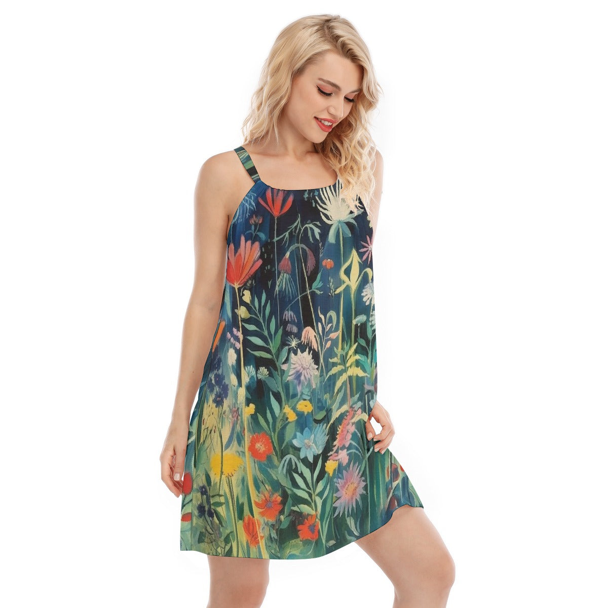 All-Over Print Women's O-neck Cami Dress