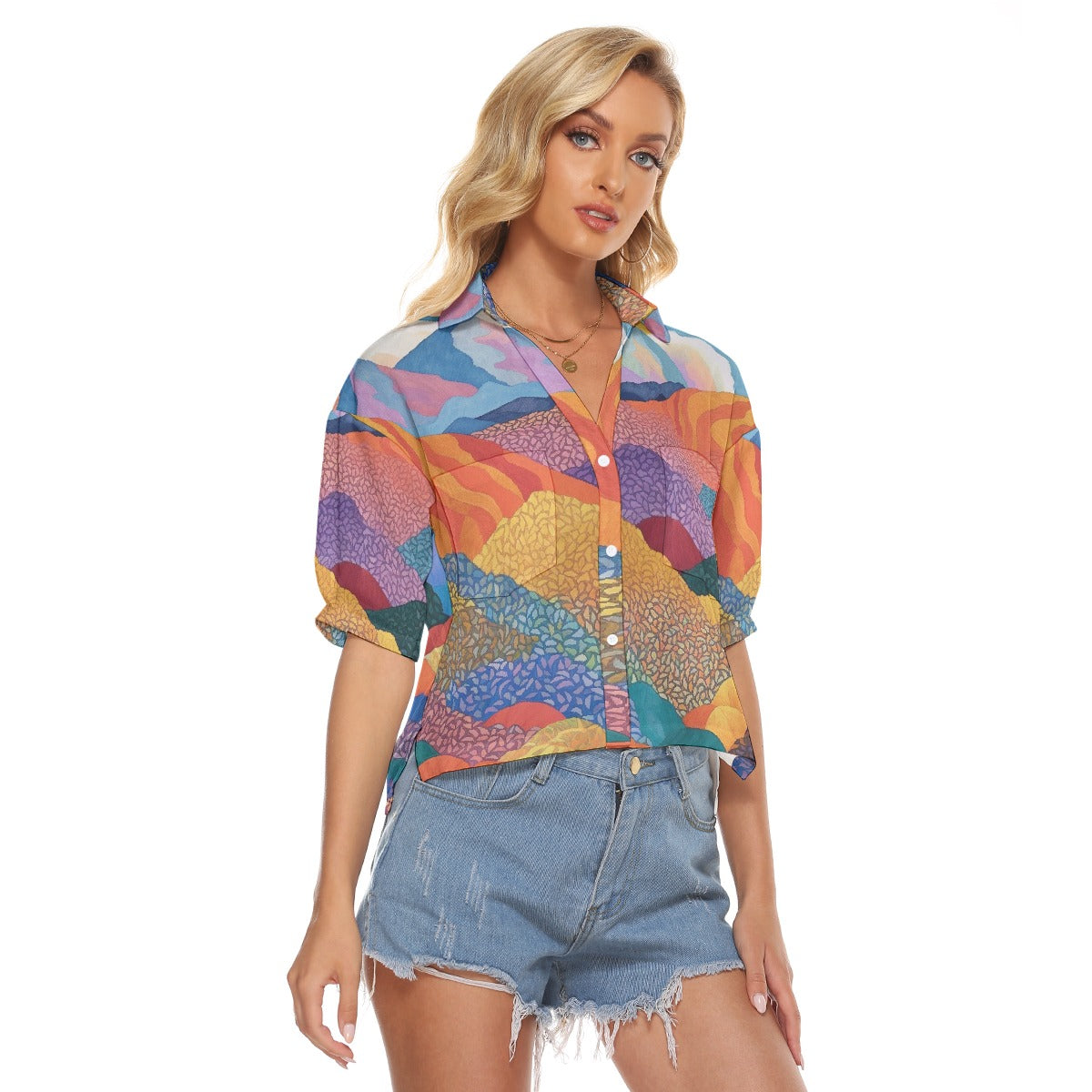 All-Over Print Women's V-neck Shirts