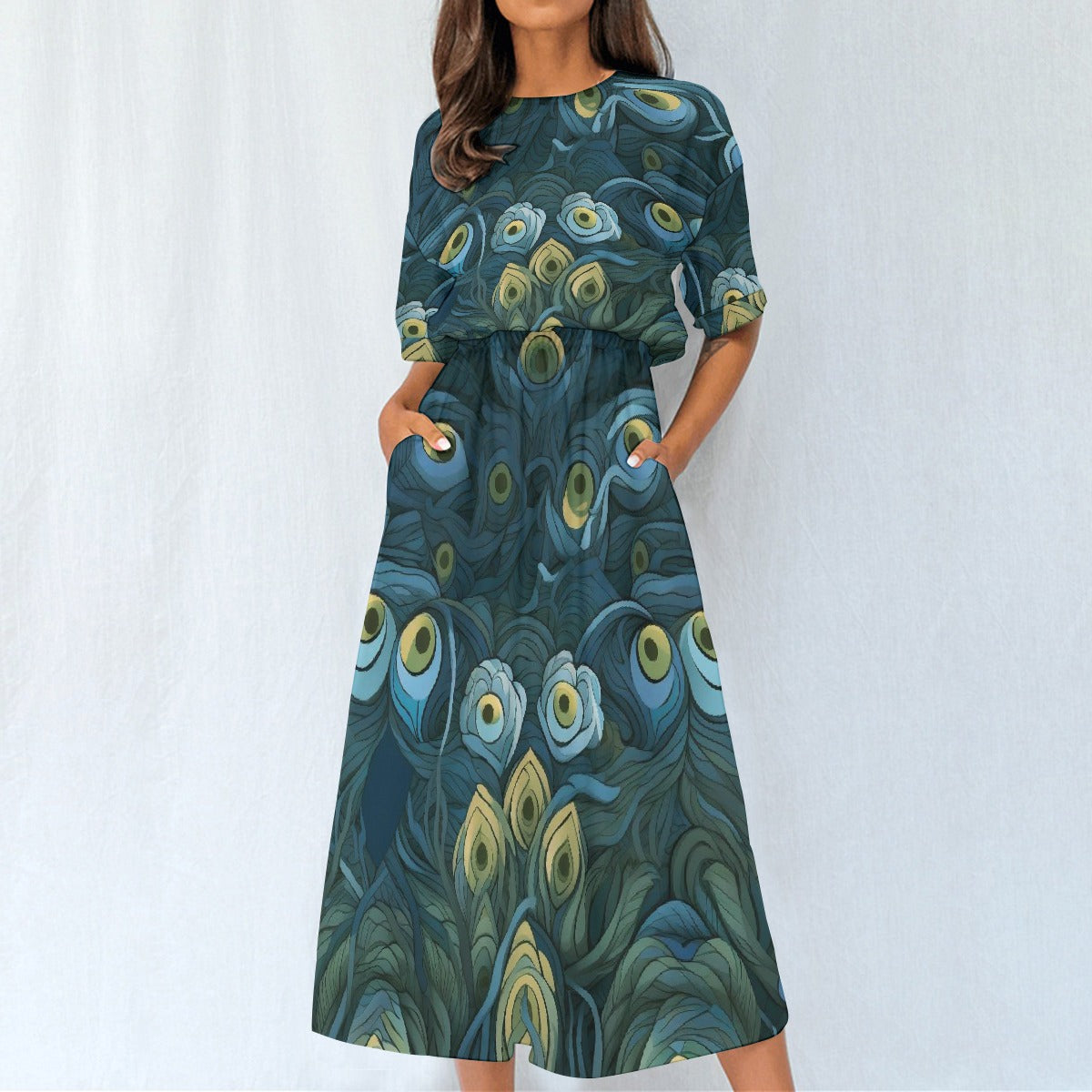 All-Over Print Women's Elastic Waist Dress