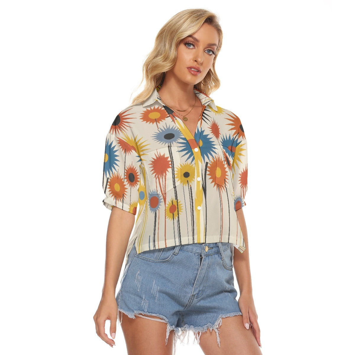 All-Over Print Women's V-neck Shirts