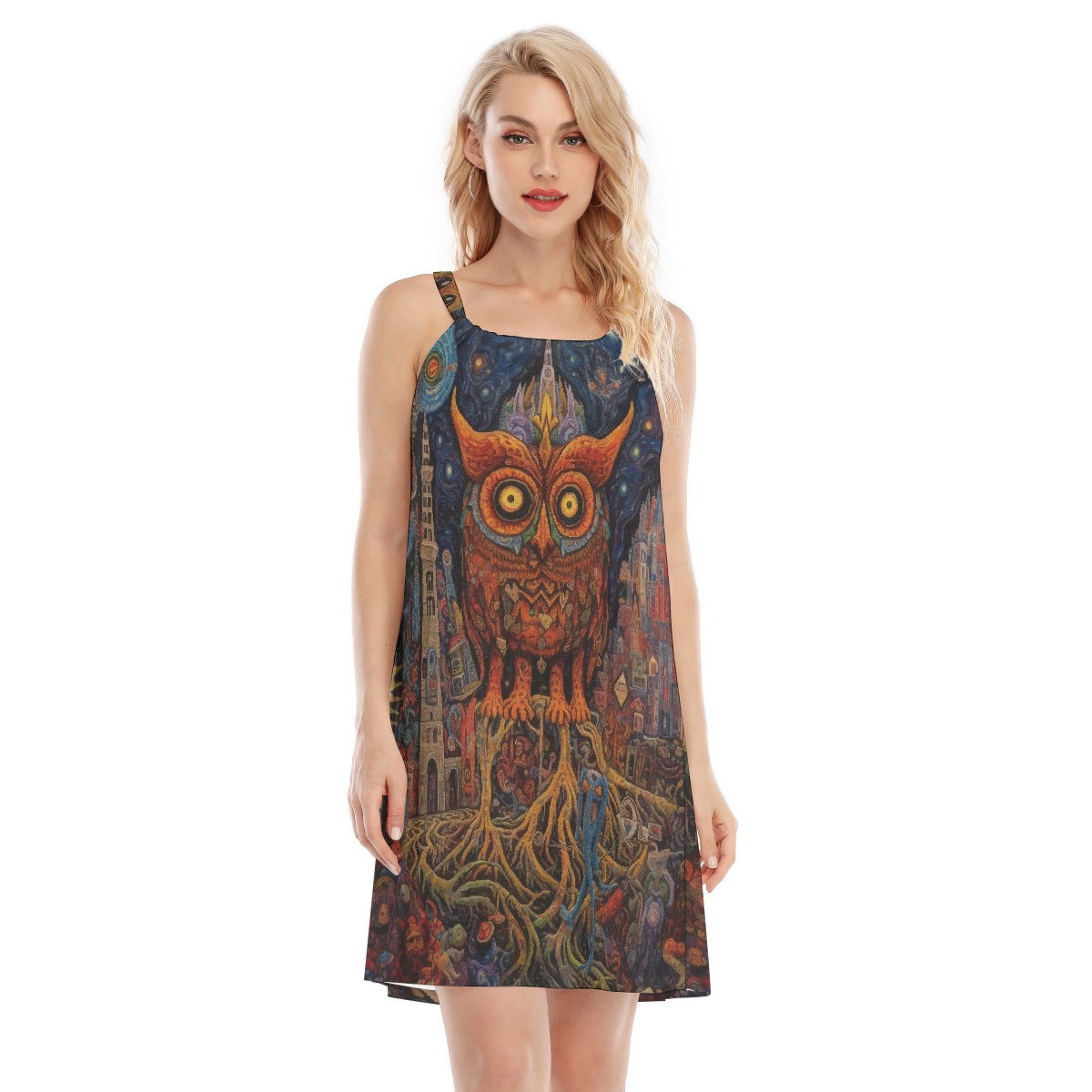 All-Over Print Women's O-neck Cami Dress