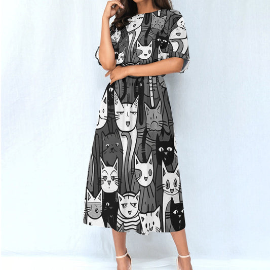 All-Over Print Women's Elastic Waist Dress