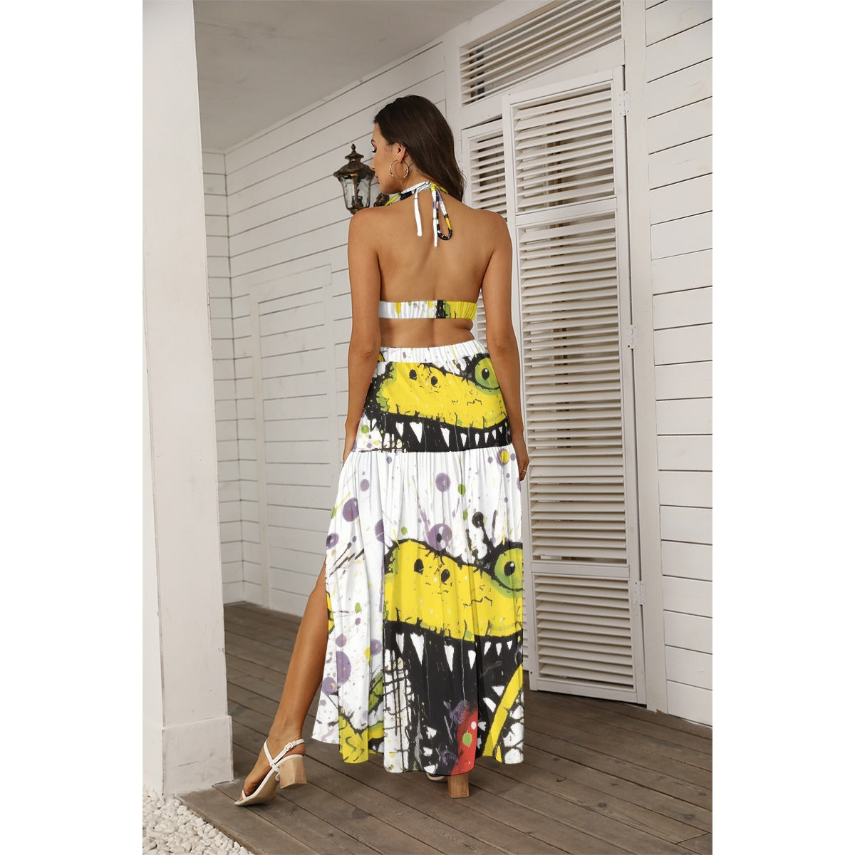 All-Over Print Women's Tie Back Wrap Dress