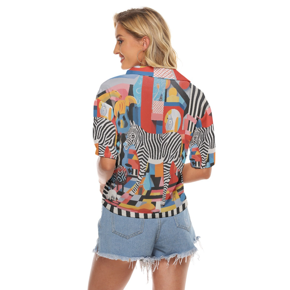 All-Over Print Women's V-neck Shirts