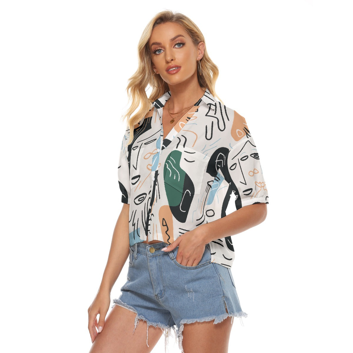 All-Over Print Women's V-neck Shirts