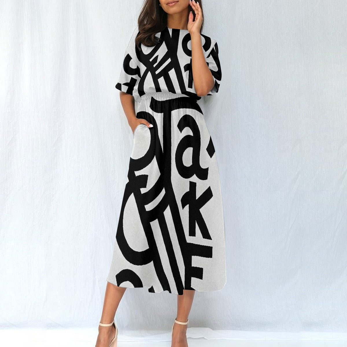 All-Over Print Women's Elastic Waist Dress