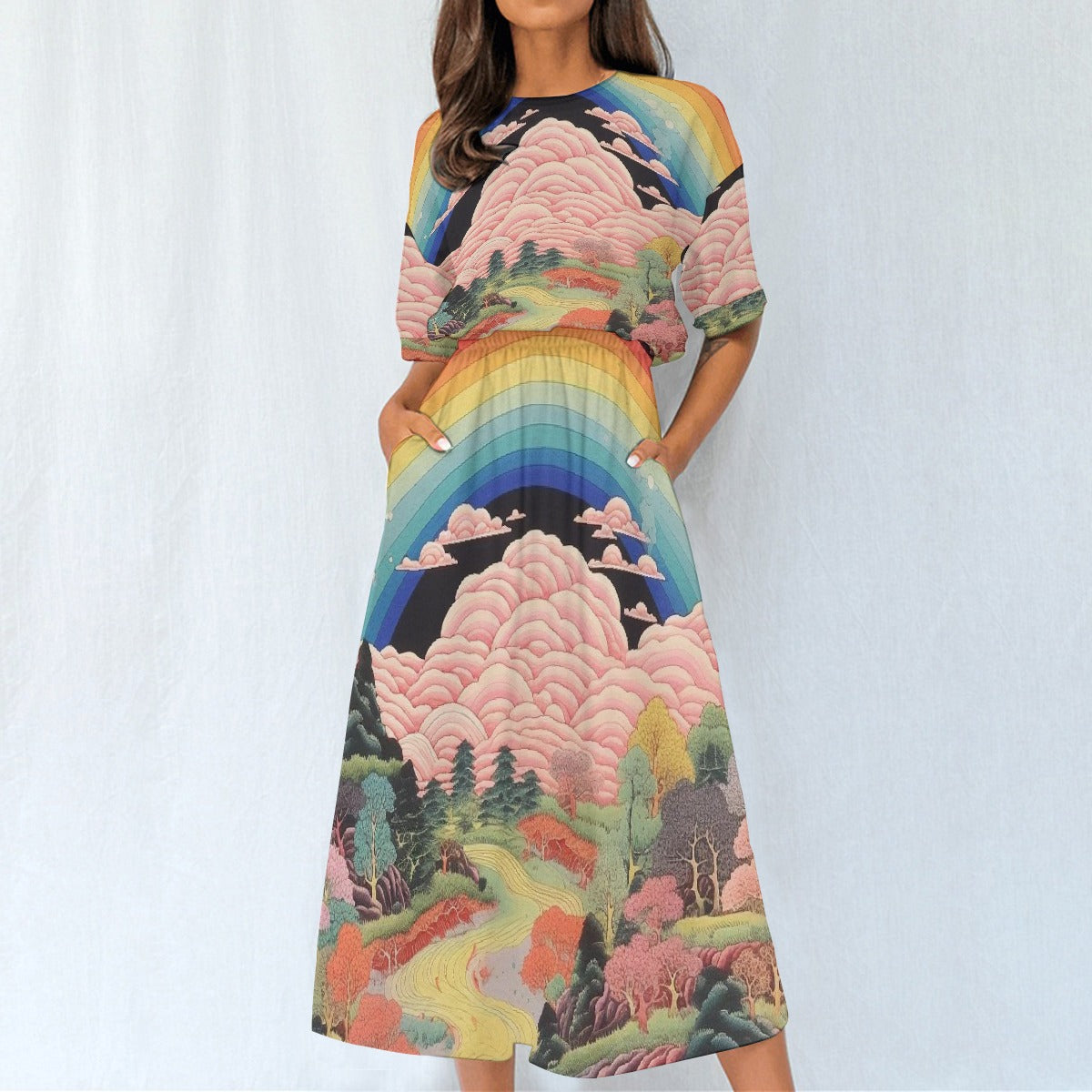 All-Over Print Women's Elastic Waist Dress