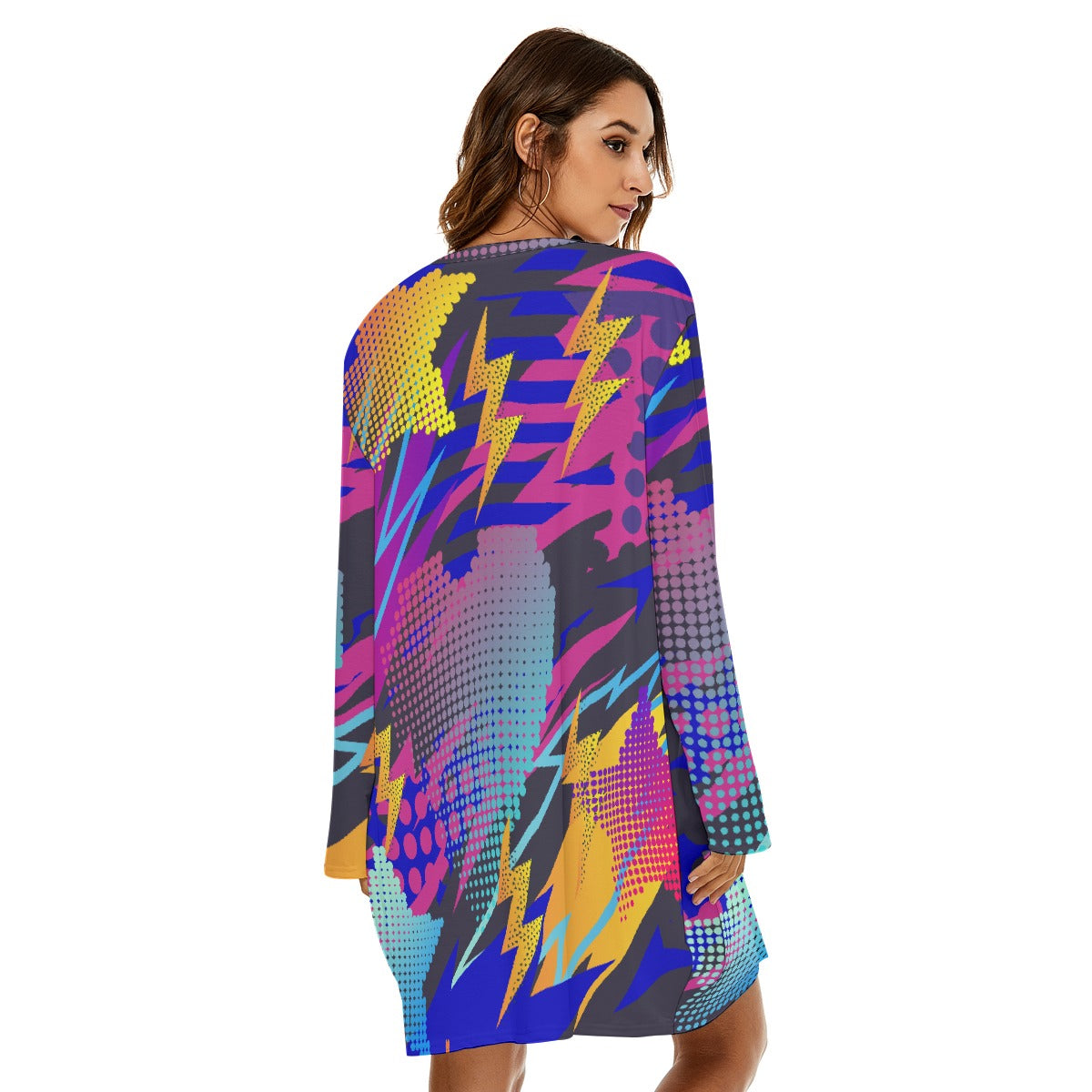 All-Over Print  Women's Loose Crew Neck Dress