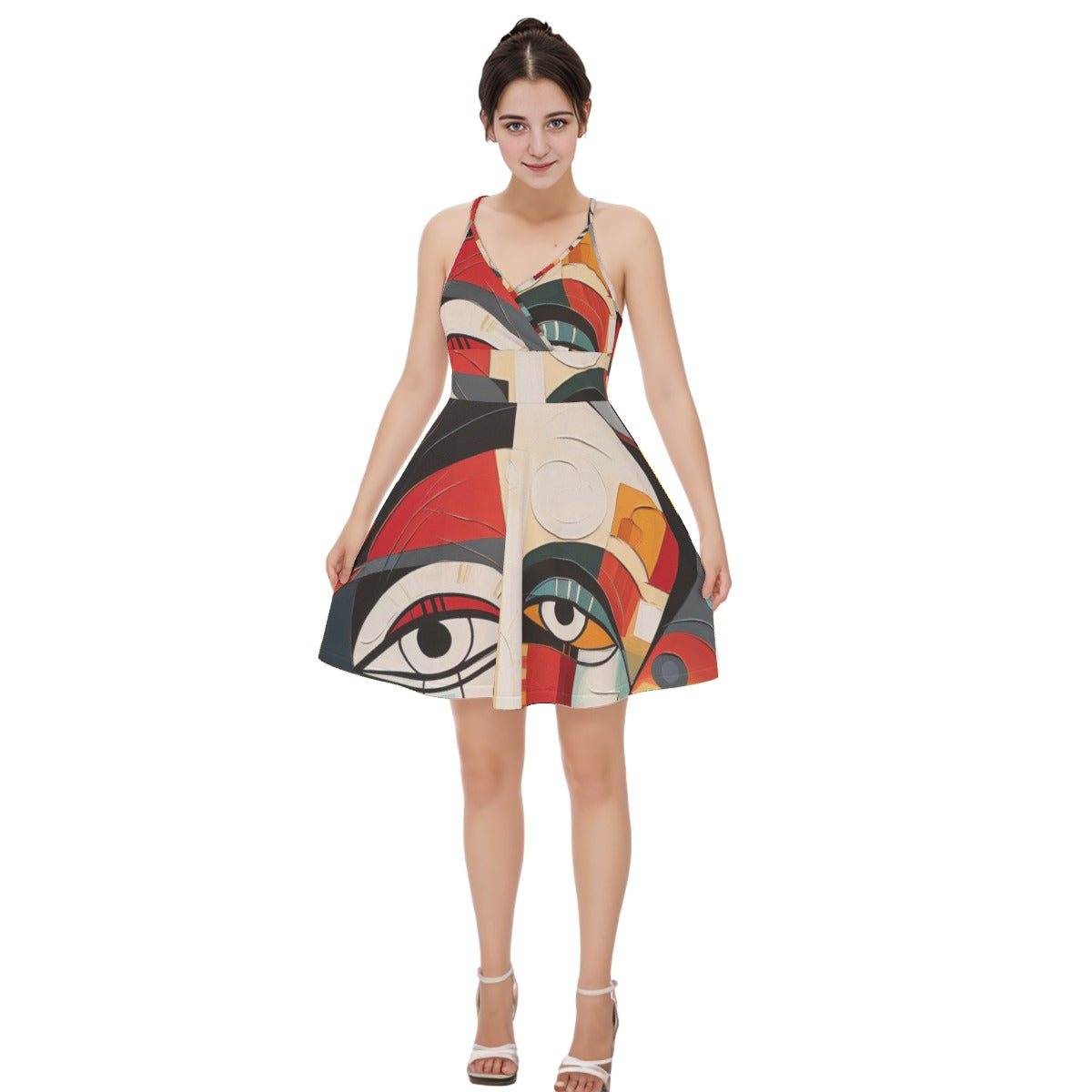 All-Over Print Women‘s Cross Cami Dress