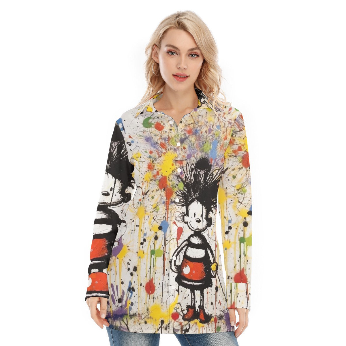 All-Over Print Women's Long Shirt