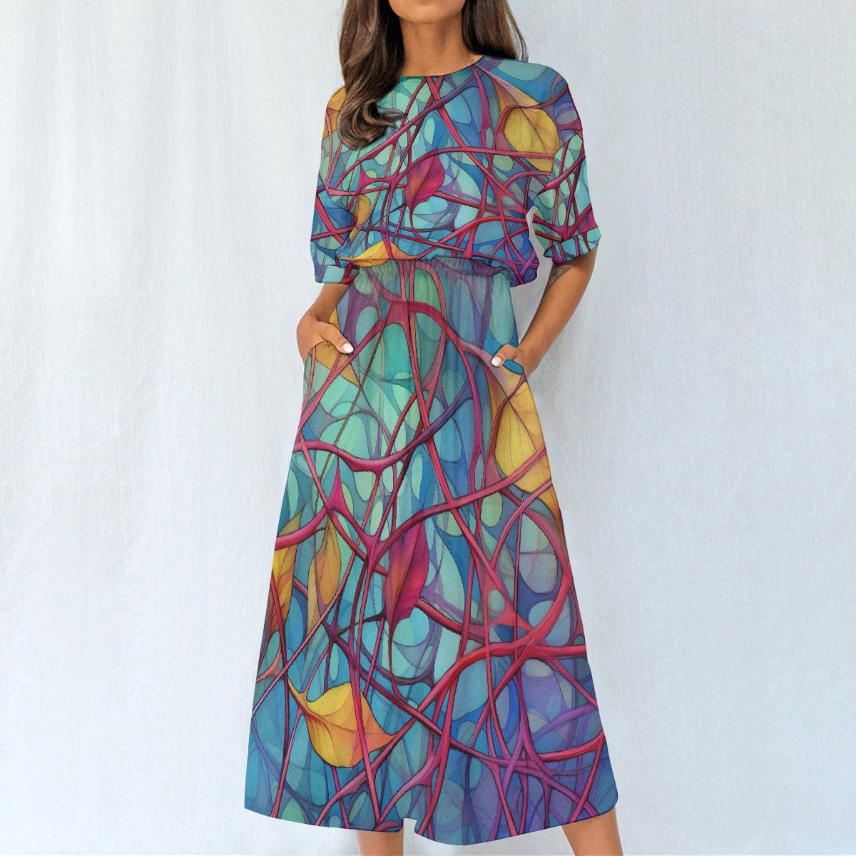 All-Over Print Women's Elastic Waist Dress