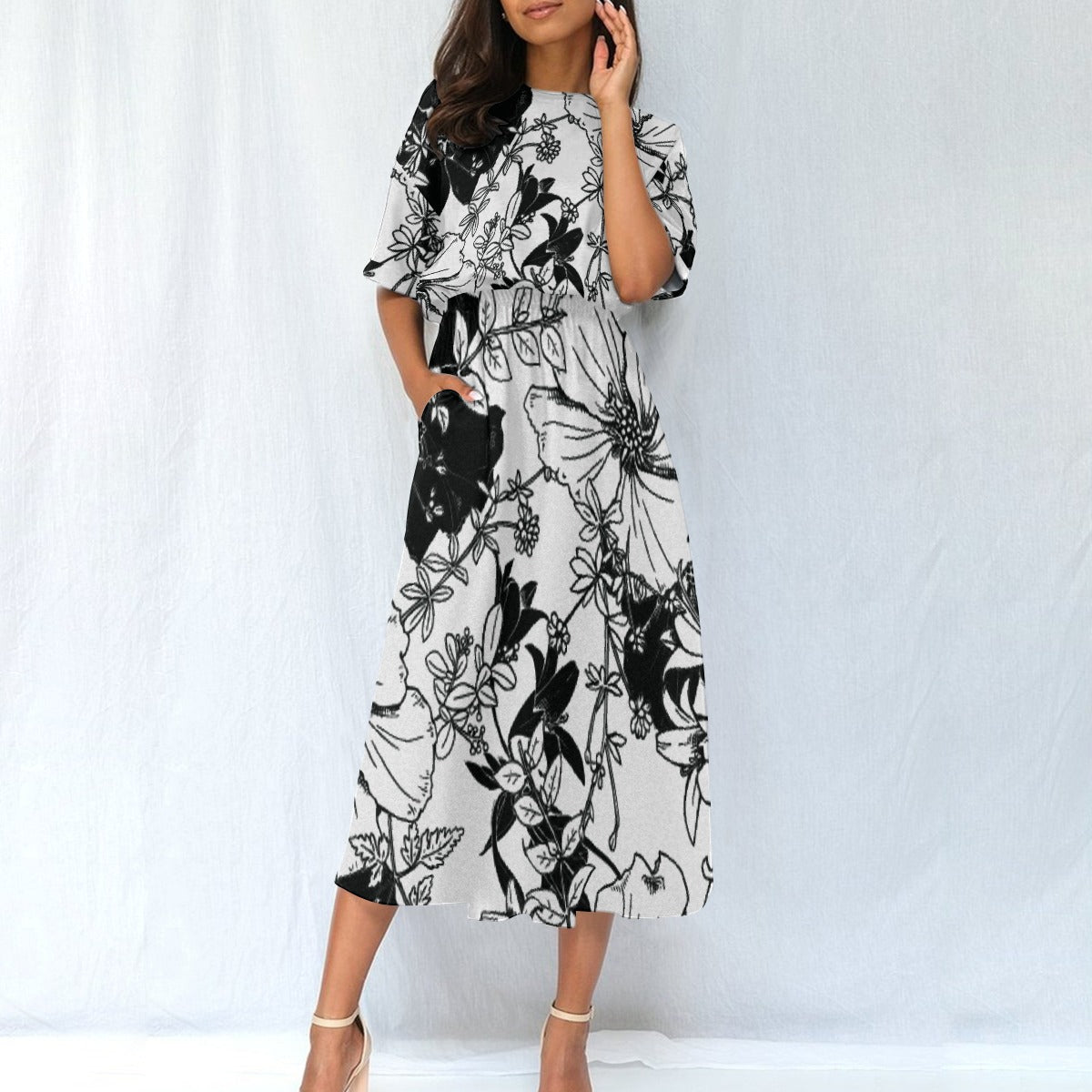 All-Over Print Women's Elastic Waist Dress