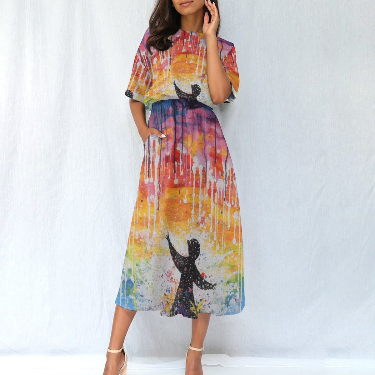 All-Over Print Women's Elastic Waist Dress