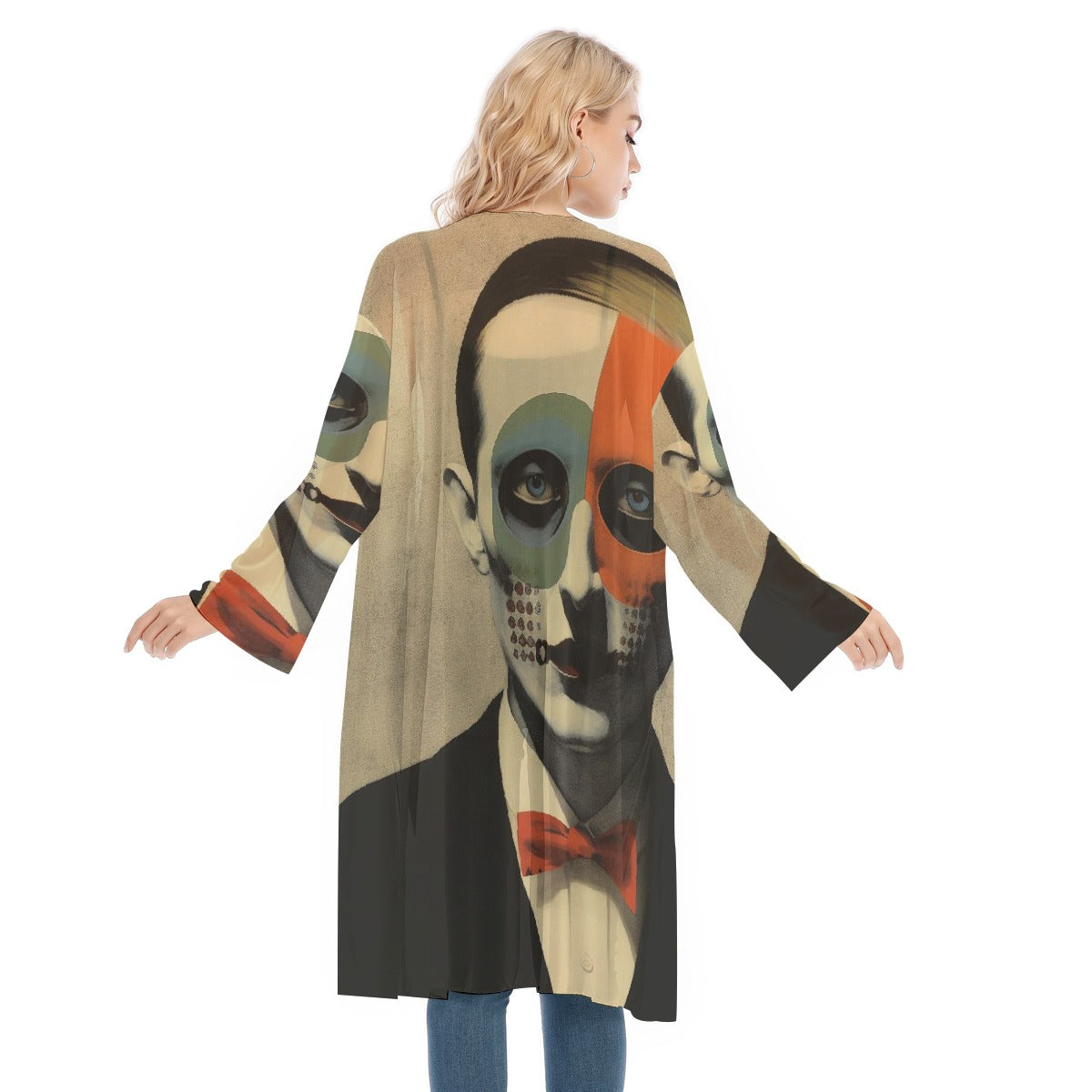 All- Over Print Women's Long Sleeve Mesh Cardigan