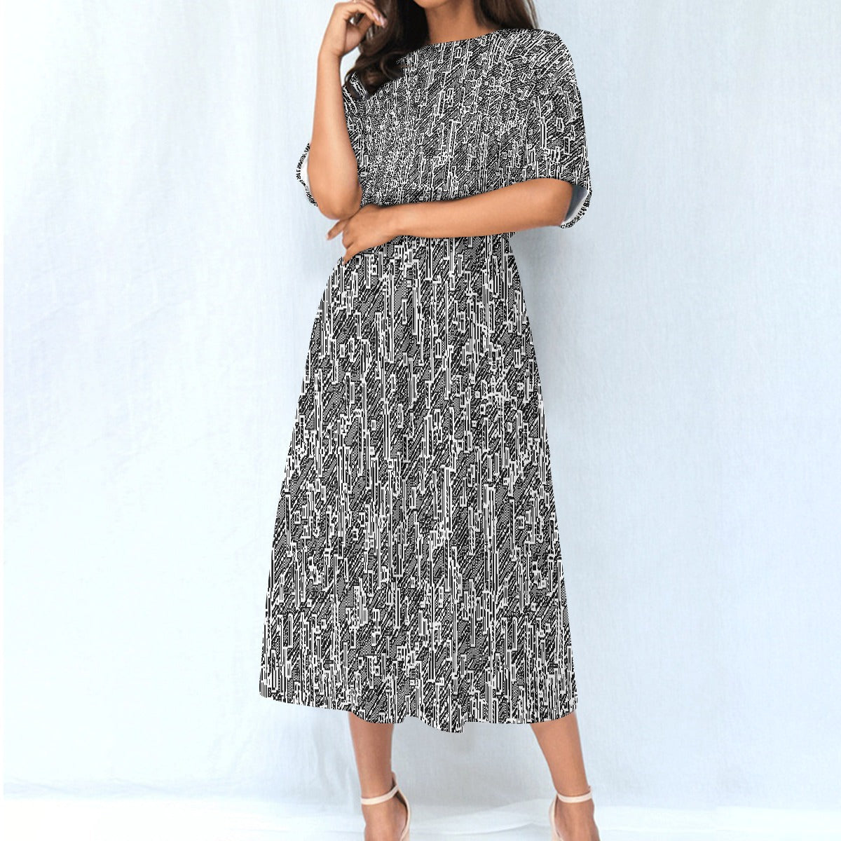 All-Over Print Women's Elastic Waist Dress