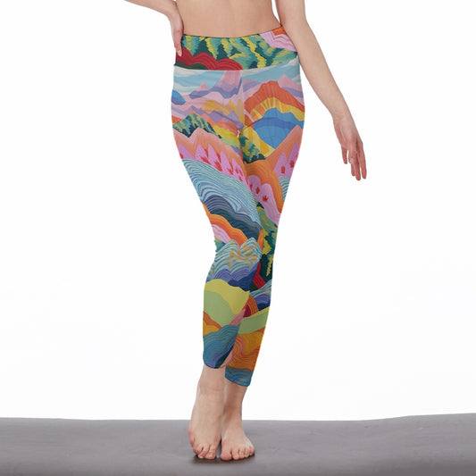 All-Over Print Women's High Waist Leggings | Side Stitch Closure