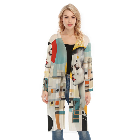 All- Over Print Women's Long Sleeve Mesh Cardigan