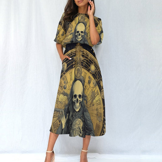 All-Over Print Women's Elastic Waist Dress