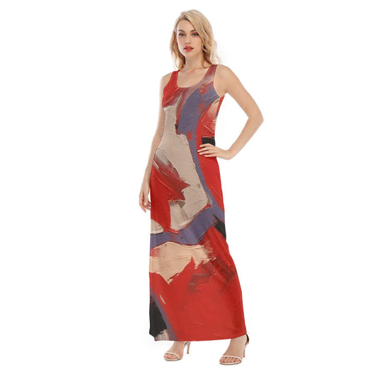 All-Over Print Women's Vest Dress | Length To Ankle