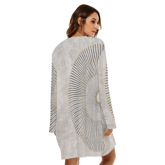 All-Over Print  Women's Loose Crew Neck Dress