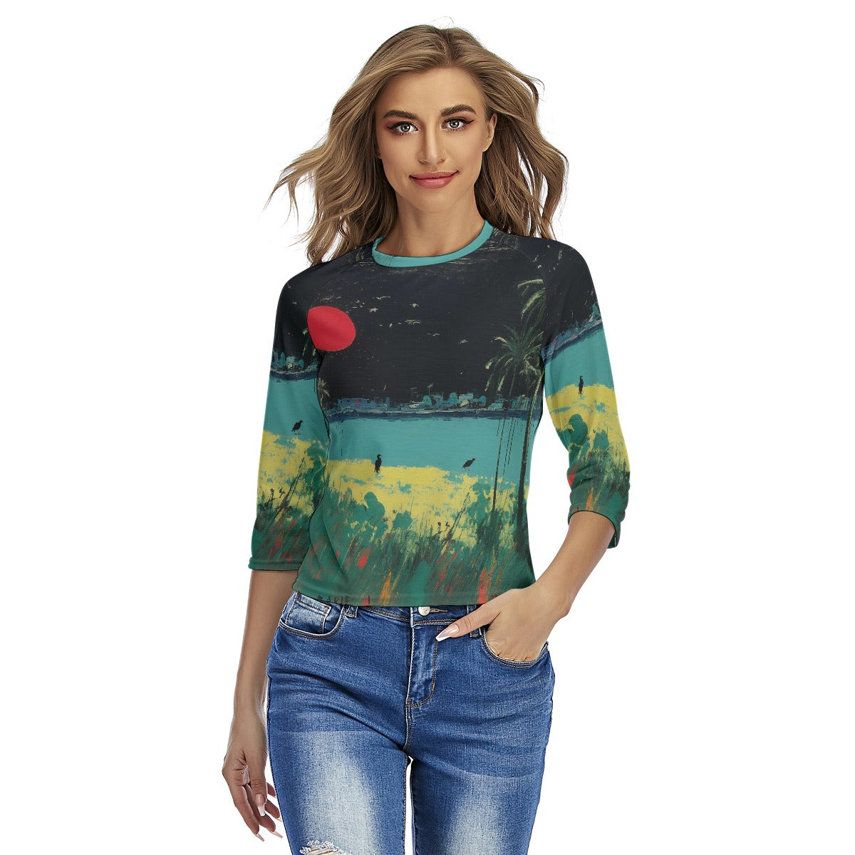 All-Over Print Women's Raglan Sleeves T-shirts