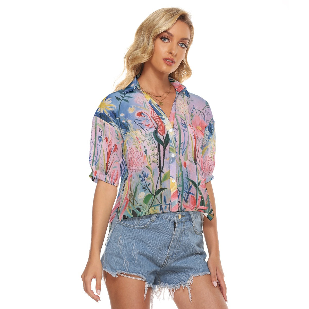 All-Over Print Women's V-neck Shirts