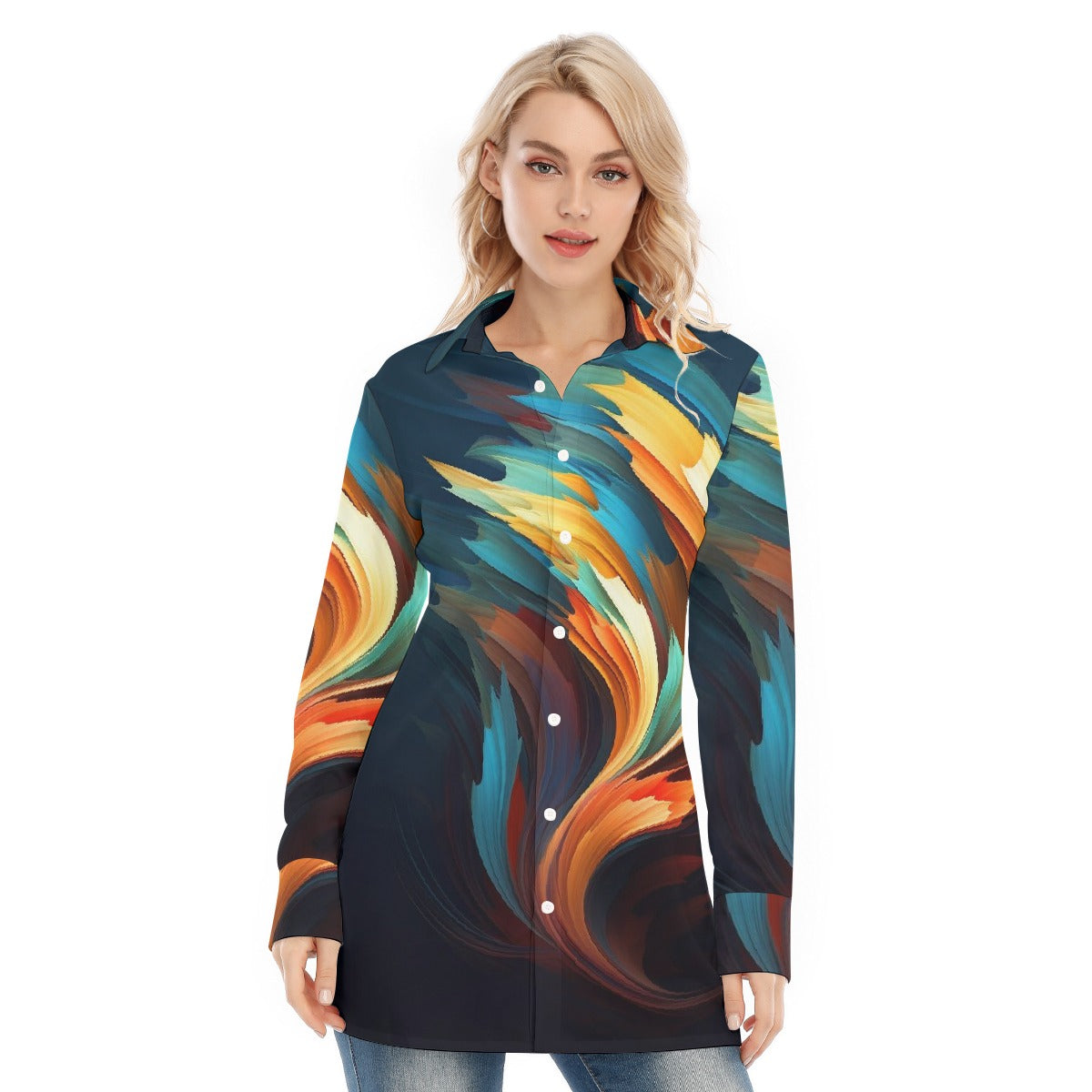 All-Over Print Women's Long Shirt