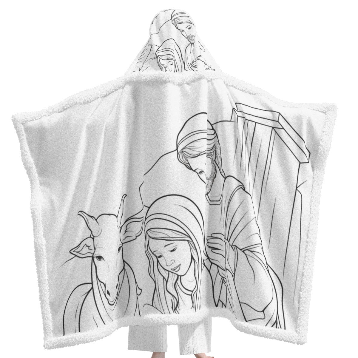 All-Over Print Unisex Wearable Hooded Blanket