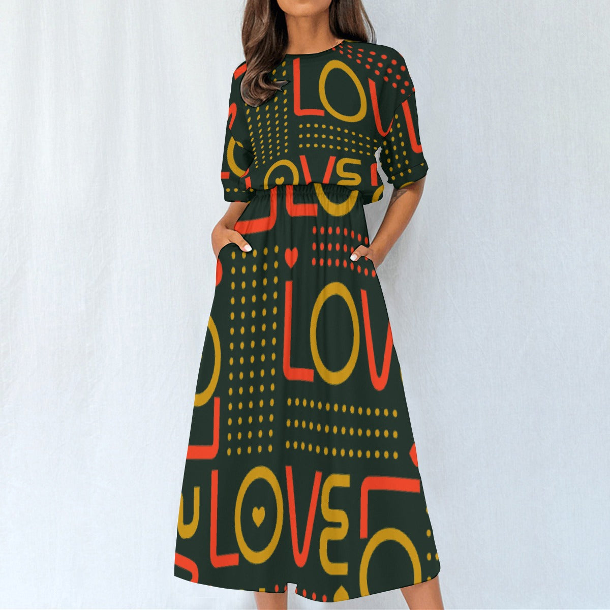 All-Over Print Women's Elastic Waist Dress