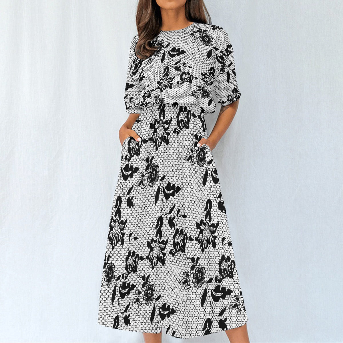 All-Over Print Women's Elastic Waist Dress