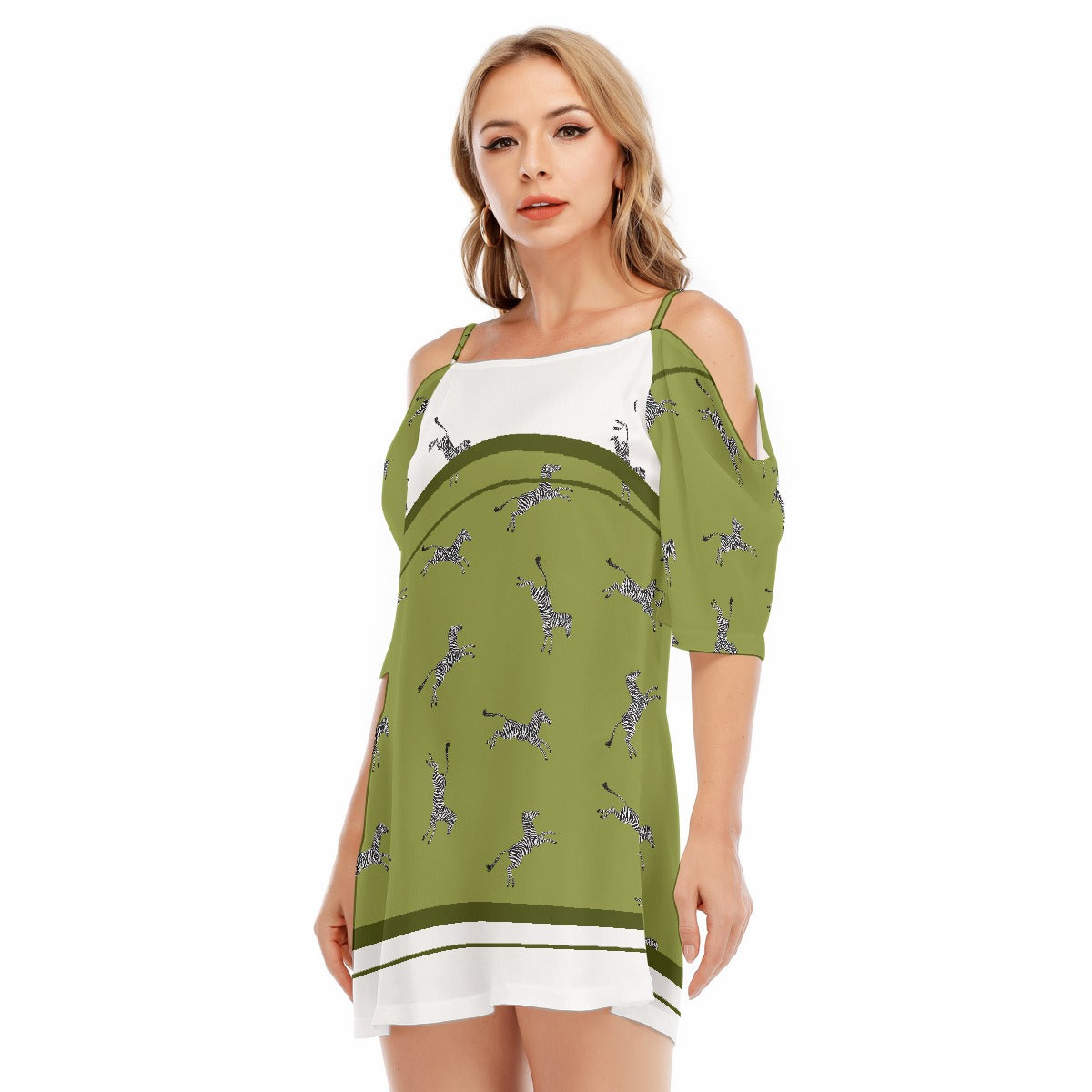 All-Over Print Women's Off-shoulder Cami Dress