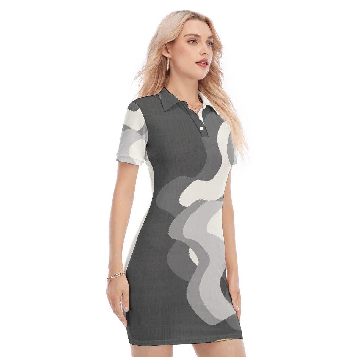 All-Over Print Women's Polo Collar Dress