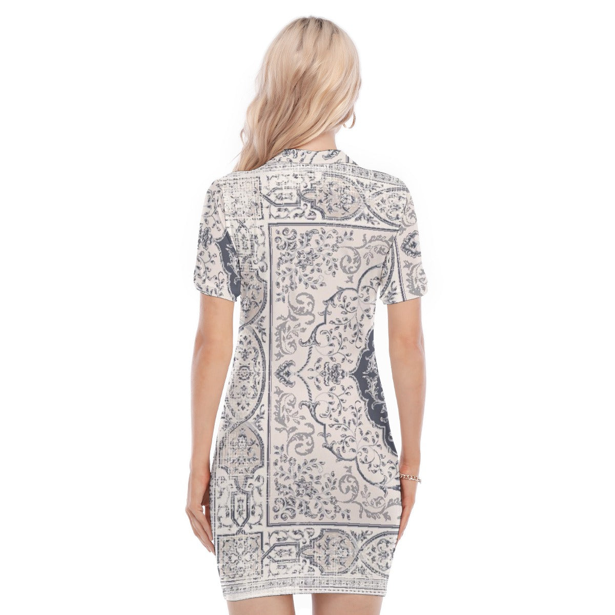 All-Over Print Women's Polo Collar Dress