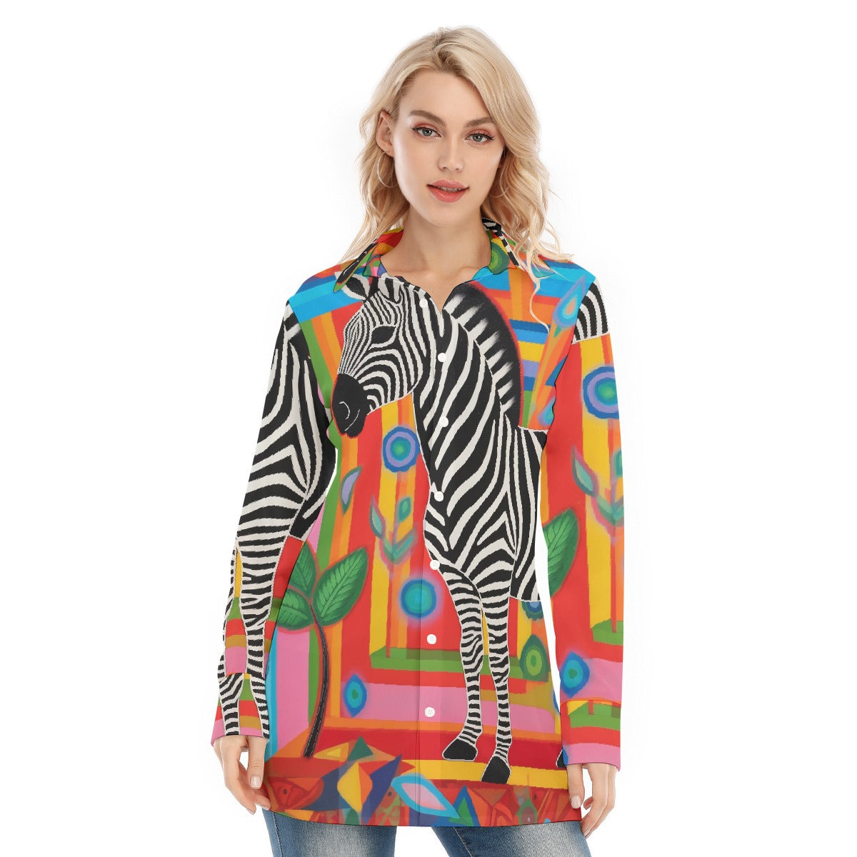 All-Over Print Women's Long Shirt