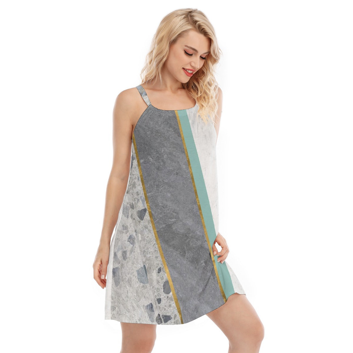 All-Over Print Women's O-neck Cami Dress