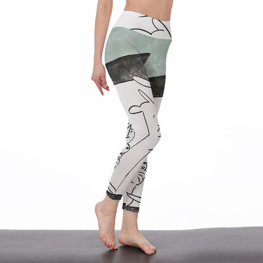 All-Over Print Women's High Waist Leggings | Side Stitch Closure