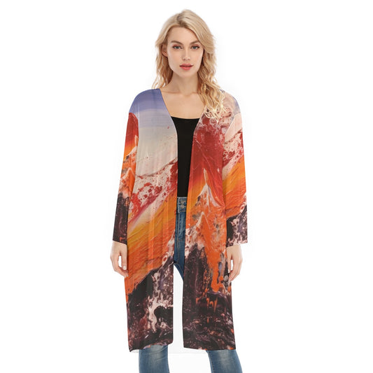 All- Over Print Women's Long Sleeve Mesh Cardigan