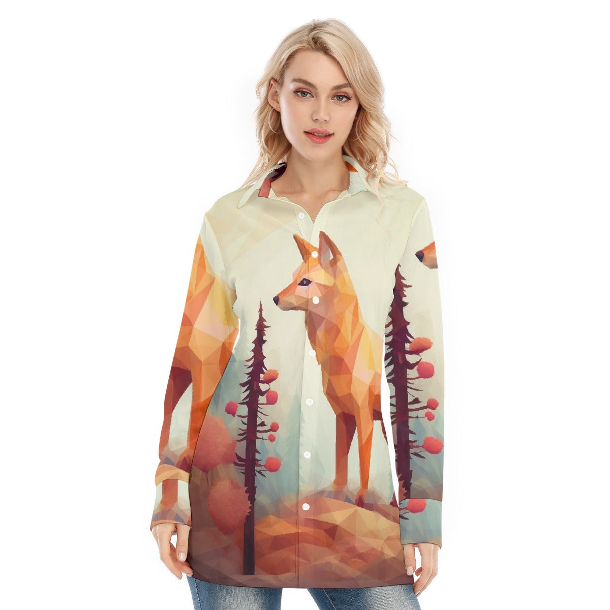 All-Over Print Women's Long Shirt