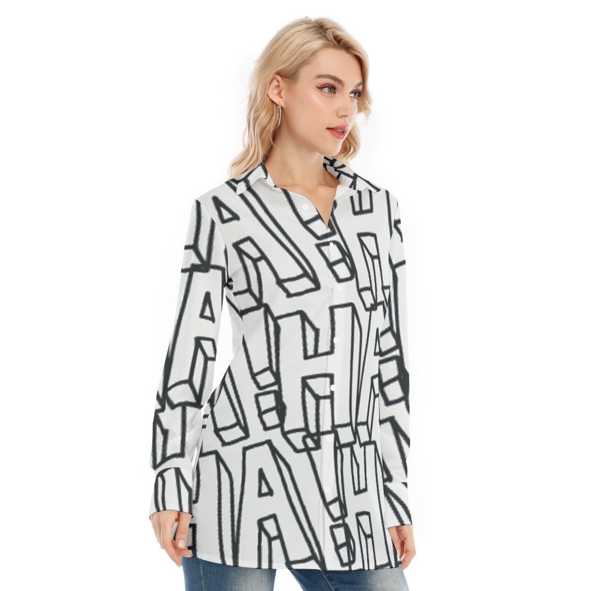 All-Over Print Women's Long Shirt