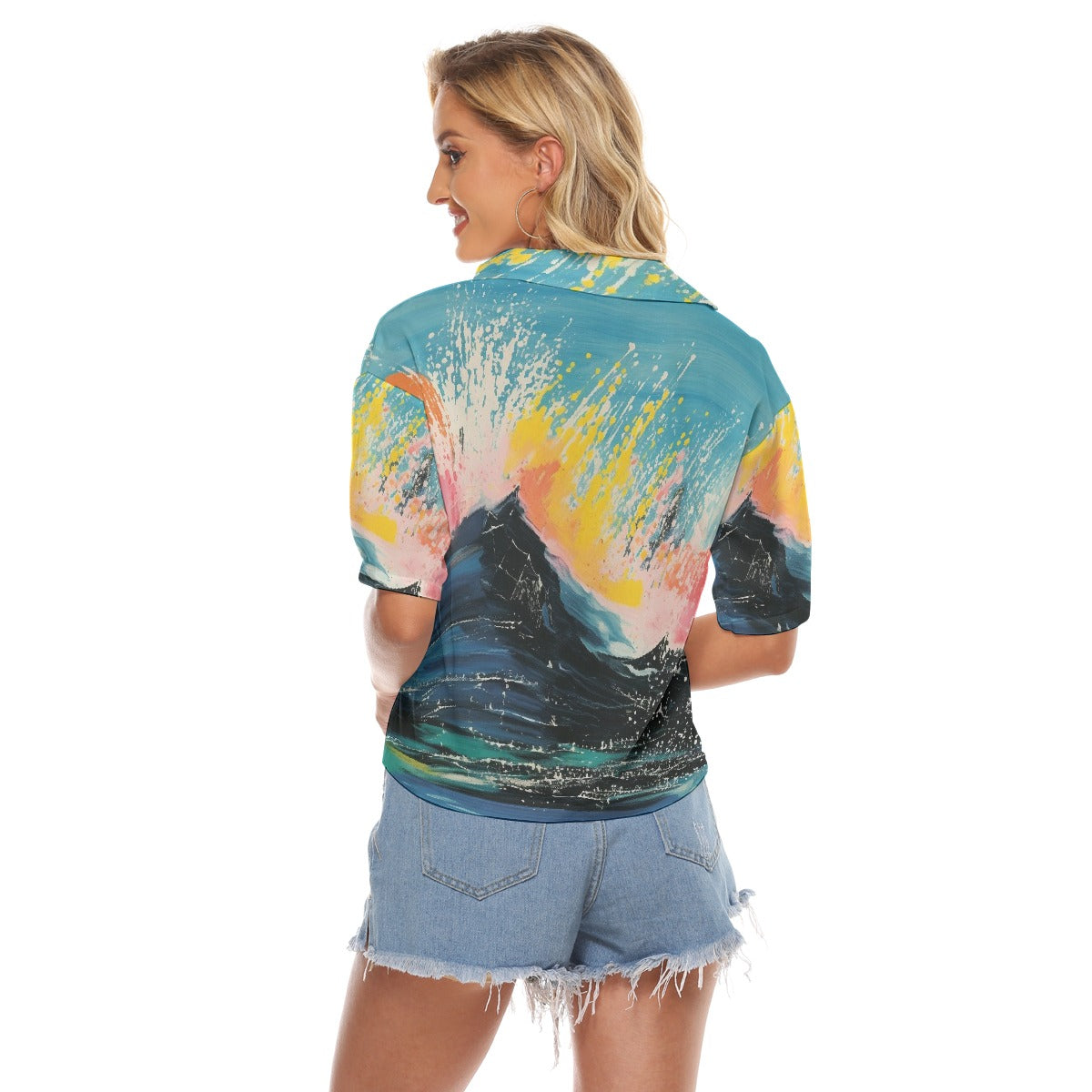 All-Over Print Women's V-neck Shirts