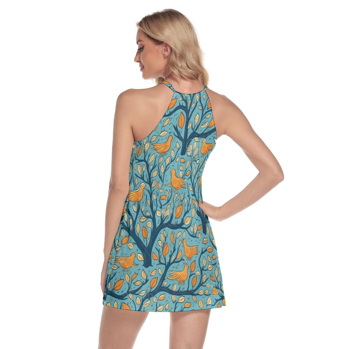 All-Over Print Women's Round Neck Above Knee Dress