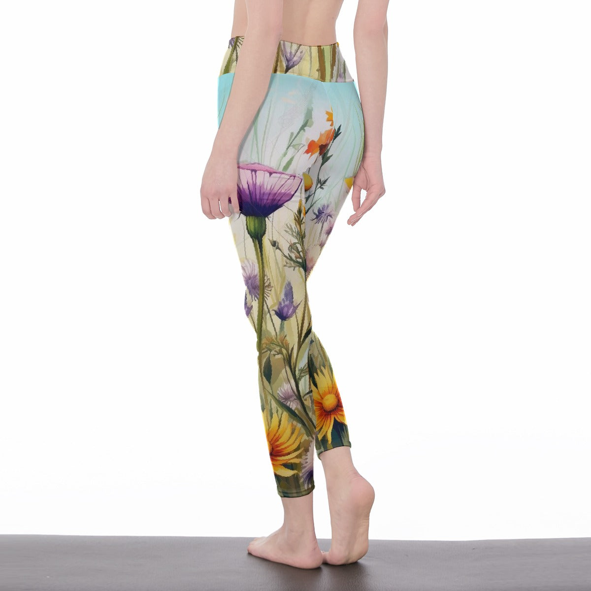 All-Over Print Women's High Waist Leggings | Side Stitch Closure