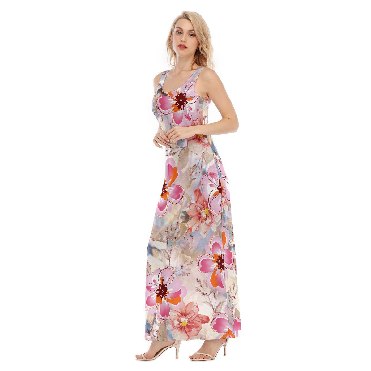 All-Over Print Women's Vest Dress | Length To Ankle