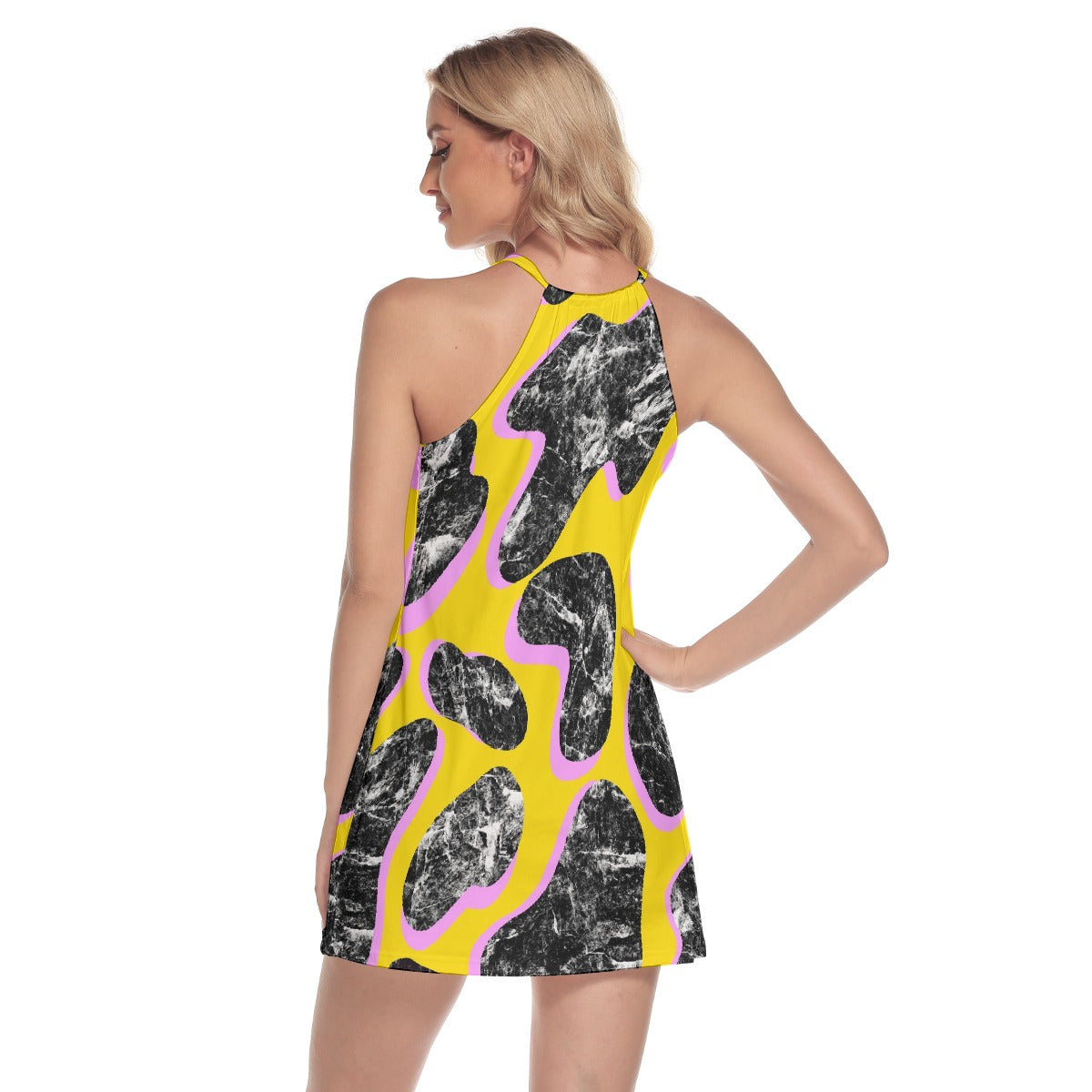 All-Over Print Women's Round Neck Above Knee Dress