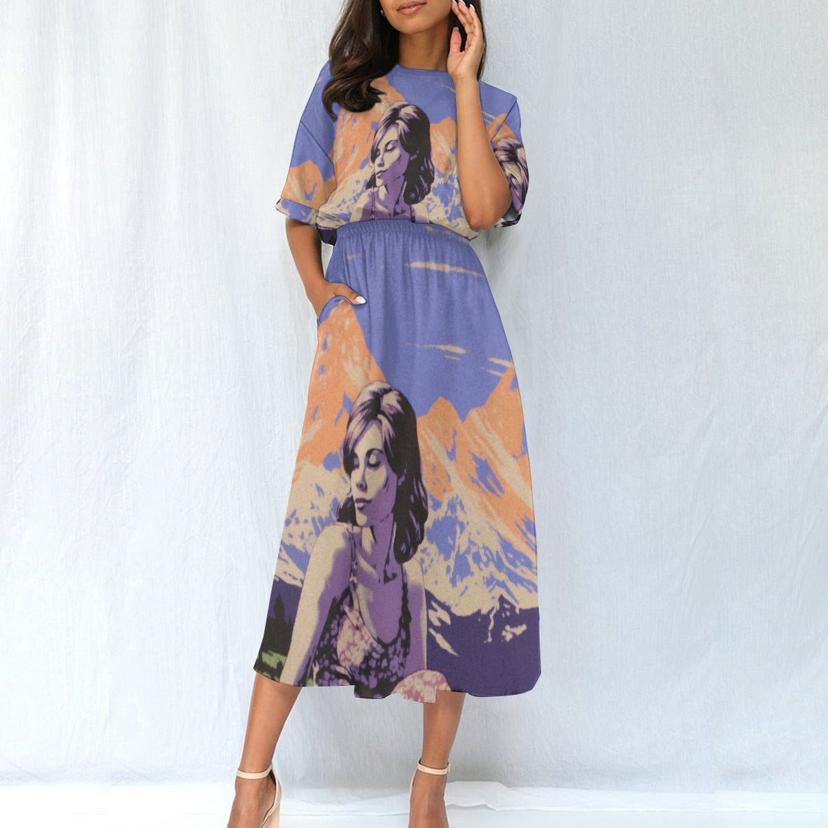 All-Over Print Women's Elastic Waist Dress