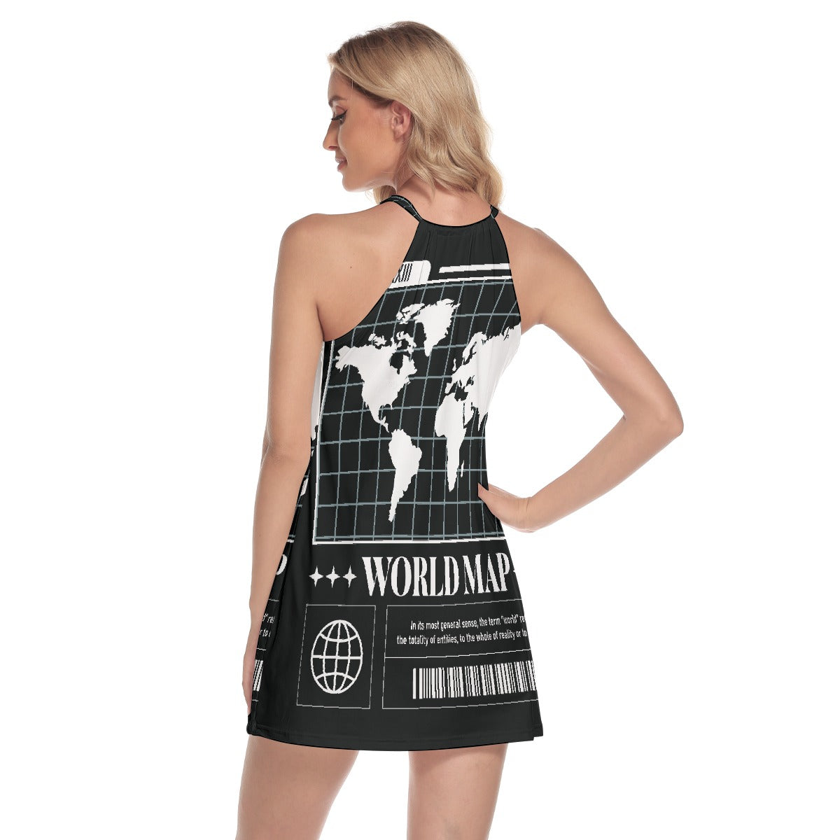 All-Over Print Women's Round Neck Above Knee Dress