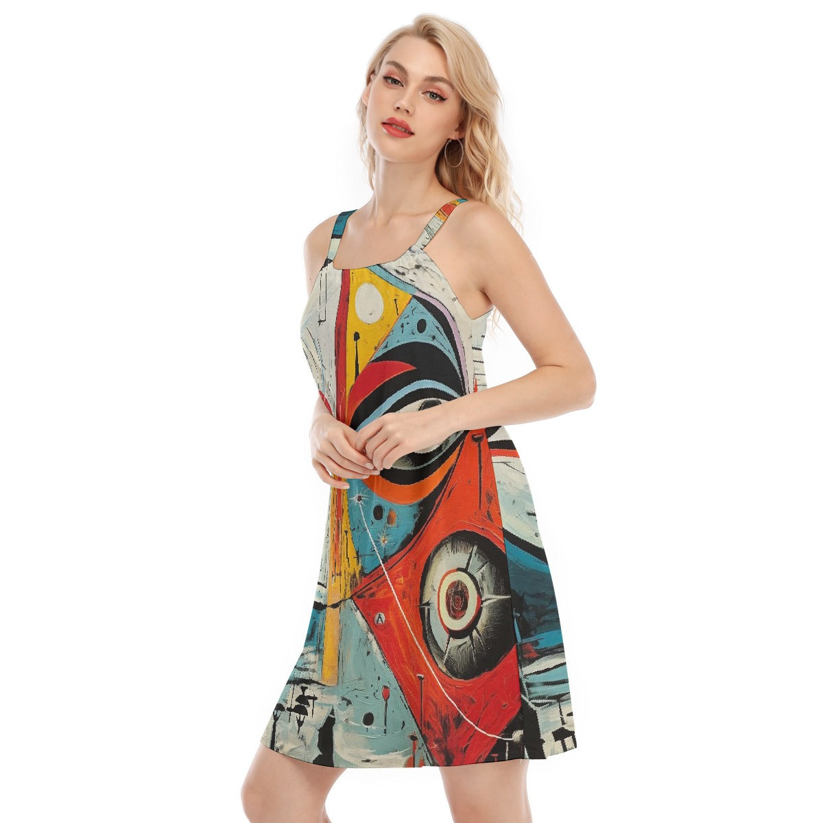 All-Over Print Women's O-neck Cami Dress